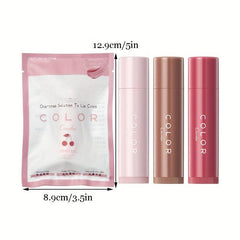 3PCS Moisturizing Lipstick Smooth Lip Lines Improve Dry Cracked Lips
