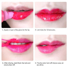6 Colors Fruity Peel Off Liquid Lipstick Long Lasting Lip Gloss