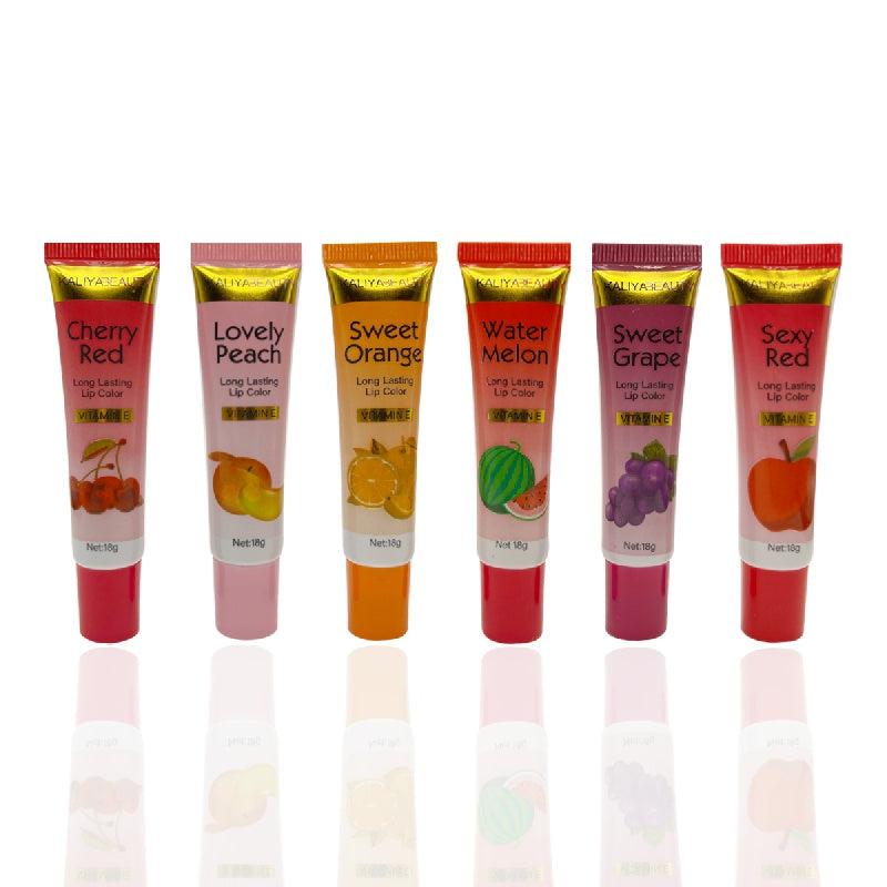 6 Colors Fruity Peel Off Liquid Lipstick Long Lasting Lip Gloss