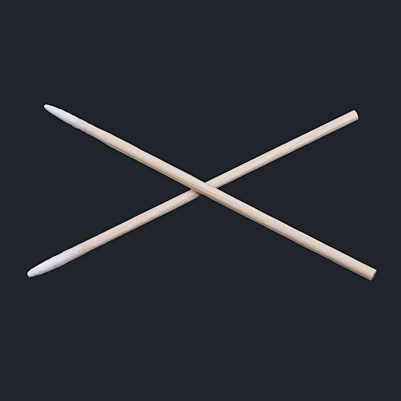 300pcs Disposable Cotton Swabs Pointed Tip Wooden Stick