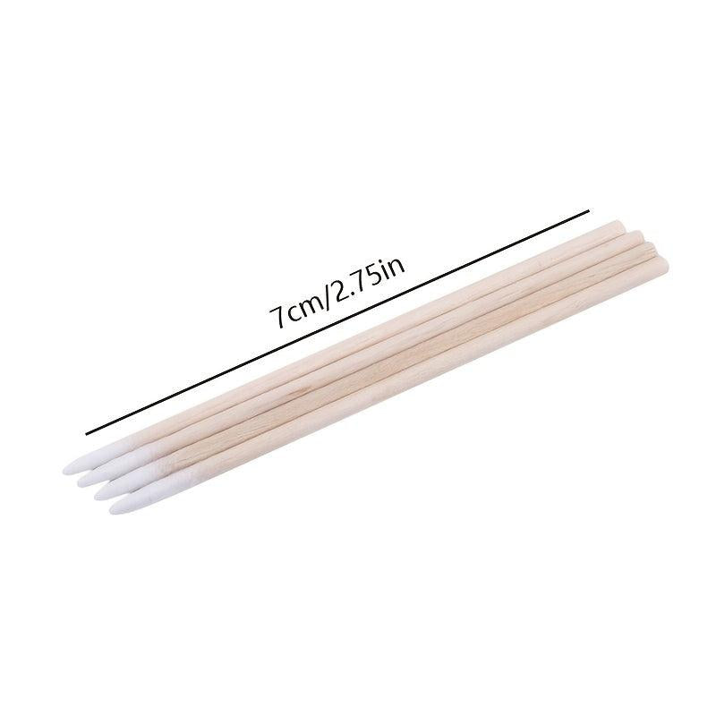 300pcs Disposable Cotton Swabs Pointed Tip Wooden Stick