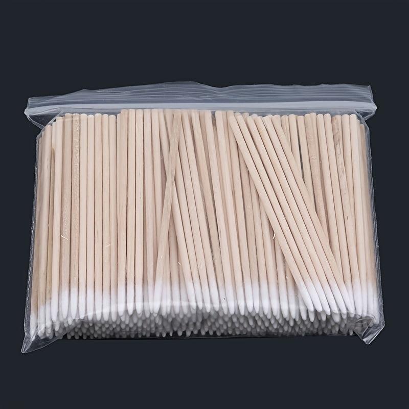 300pcs Disposable Cotton Swabs Pointed Tip Wooden Stick