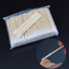 300pcs Disposable Cotton Swabs Pointed Tip Wooden Stick