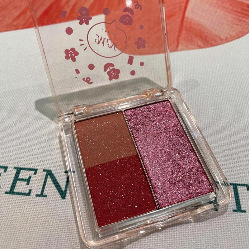 Shimmer Eyeshadow Palette 3 Colors Earth Tones Ice Grape Pink Purple