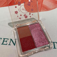 Shimmer Eyeshadow Palette 3 Colors Earth Tones Ice Grape Pink Purple