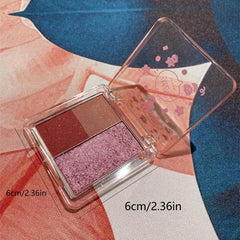 Shimmer Eyeshadow Palette 3 Colors Earth Tones Ice Grape Pink Purple