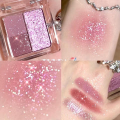 Shimmer Eyeshadow Palette 3 Colors Earth Tones Ice Grape Pink Purple