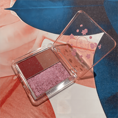 Shimmer Eyeshadow Palette 3 Colors Earth Tones Ice Grape Pink Purple