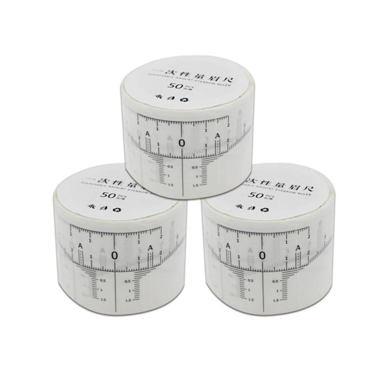 50 Pcs Eyebrow Ruler Sticker Microblading Guide