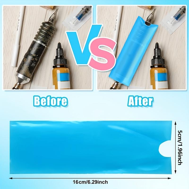 200PCS Waterproof Disposable Clear Pen Covers For Machine Pen