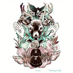 Temporary Tattoos For Girls Flower Unicorn Peacock Arm Tattoo Stickers