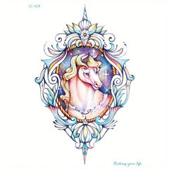 Temporary Tattoos For Girls Flower Unicorn Peacock Arm Tattoo Stickers