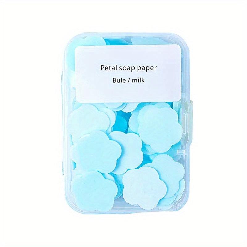 100pcs Portable Petal Soap Paper Sheets for Daily Hand Washing