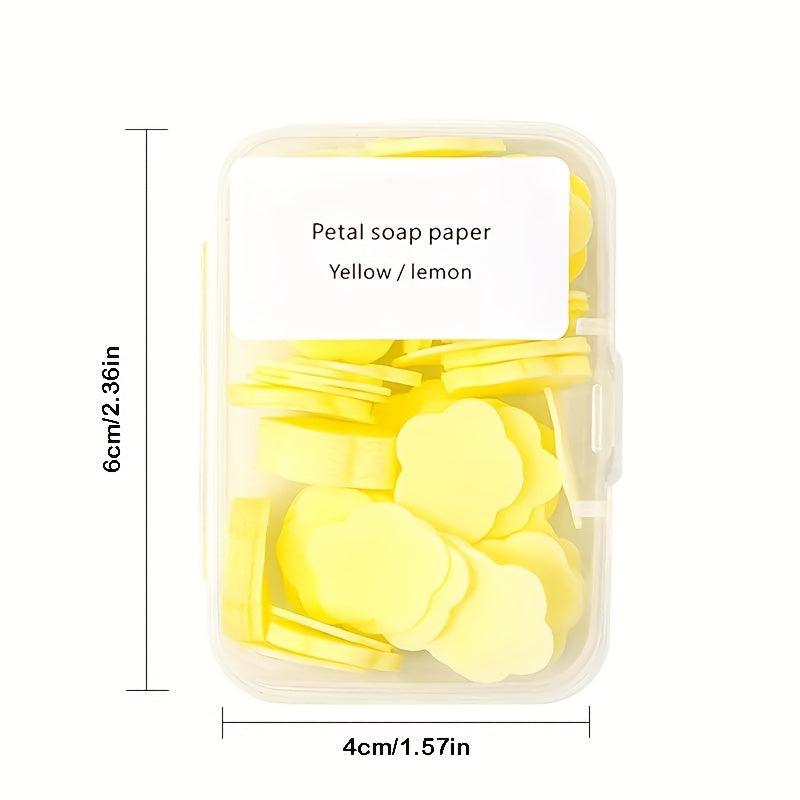 100pcs Portable Petal Soap Paper Sheets for Daily Hand Washing