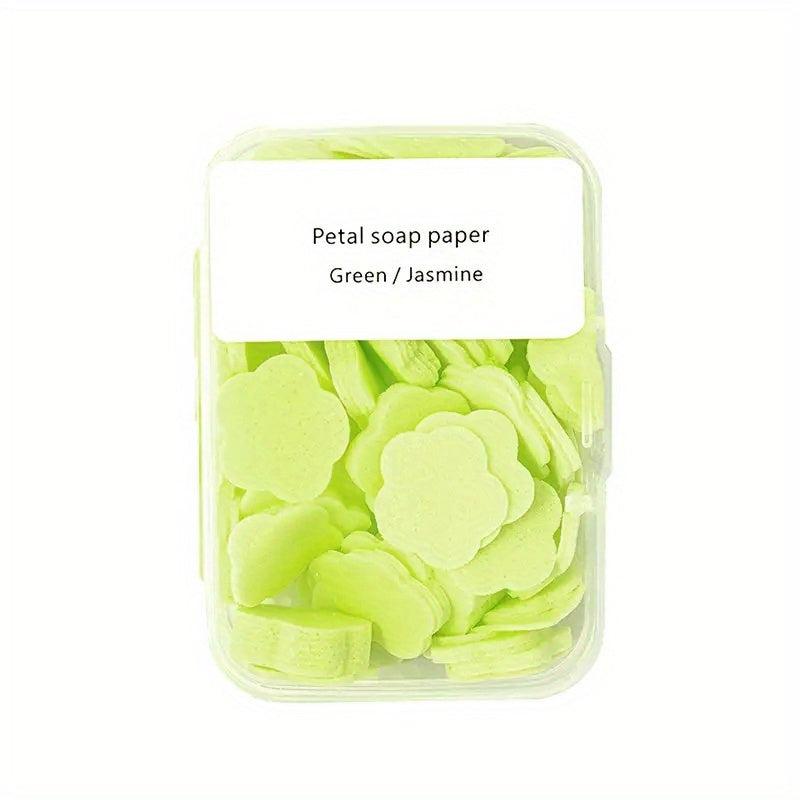 100pcs Portable Petal Soap Paper Sheets for Daily Hand Washing