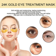 24K Golden Eye Mask Eye Patch - Dark Circles Wrinkles - Men/Women