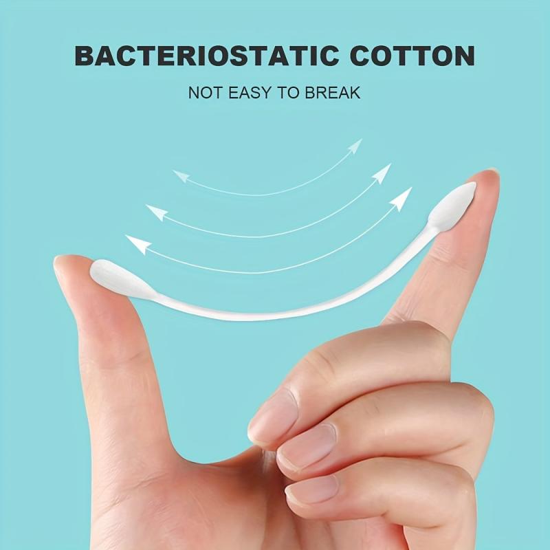 40pcs Travel Cotton Swabs for Ears Makeup & Cleaning
