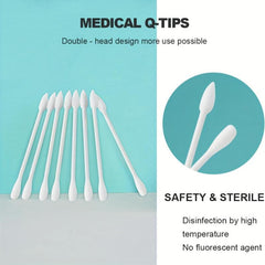 40pcs Travel Cotton Swabs for Ears Makeup & Cleaning