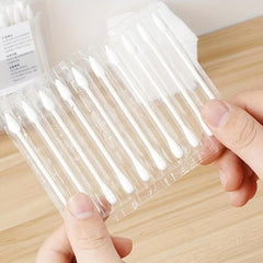 40pcs Travel Cotton Swabs for Ears Makeup & Cleaning