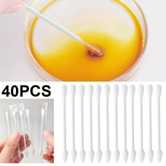 40pcs Travel Cotton Swabs for Ears Makeup & Cleaning