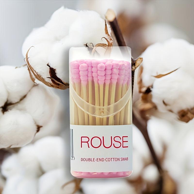 50 Disposable Cotton Swabs Double Head For Ear Nose Clean Beauty Tools