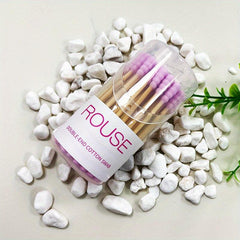 50 Disposable Cotton Swabs Double Head For Ear Nose Clean Beauty Tools