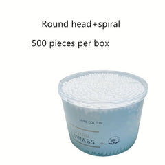 500 Cotton Swabs Wooden Stick Disposable Double Cotton Tip for Ear Nose Clean