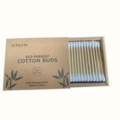 200 Organic Bamboo Swabs Natural Biodegradable Double Ear Sticks