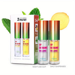 Ginger & Mint Lip Plumper Set - Volumizing Lip Serum for Smoother Lips