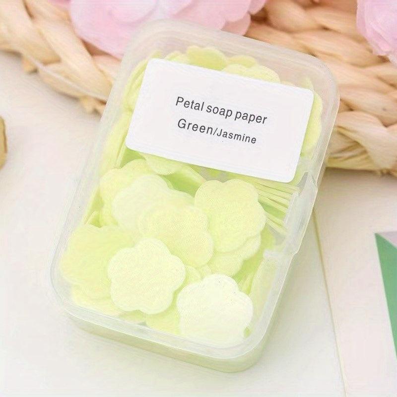 6pcs Disposable Soap Tablets Portable Soap Paper Mini Petal Hand Wash