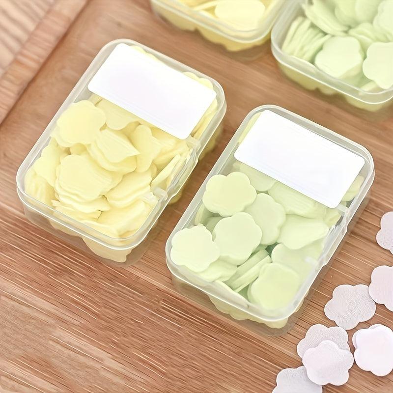 6pcs Disposable Soap Tablets Portable Soap Paper Mini Petal Hand Wash