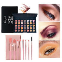 35 Colors Eyeshadow Palette Set with 8pcs Brushes