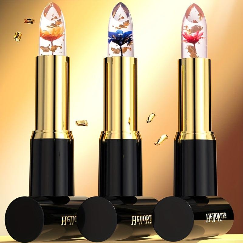 Floral Lip Balm Trio Set with High Impact Gloss