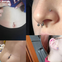 42 Pcs Body Piercing Kit - Nose, Ear, Lip, Eyebrow, Belly Button Jewelry Set