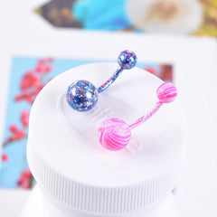Stainless Steel Double Drill Navel Nail Set for Men and Women