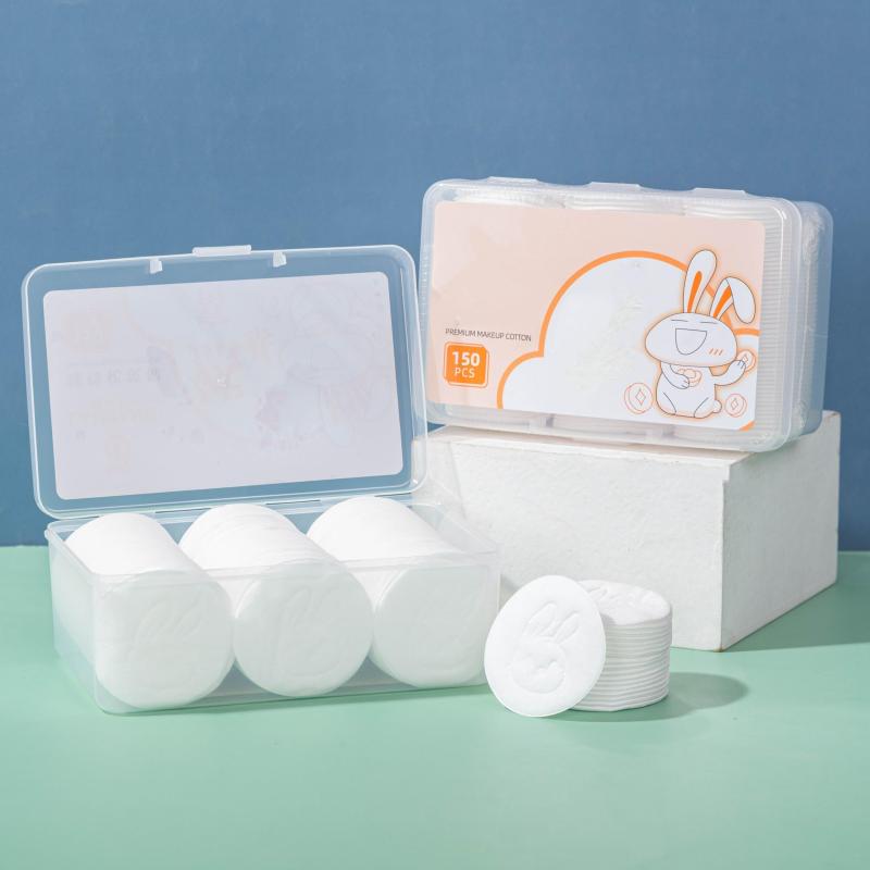 150pcs Makeup Pads Natural Round Puff Save Water Soft Gentle Disposable
