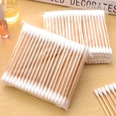 Disposable Cotton Swabs Double Round Tip Wooden Stick 100-1000pcs
