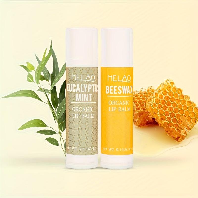 Organic Lip Balm Set 6 Pack Aloe Olive Beeswax Essential Variety