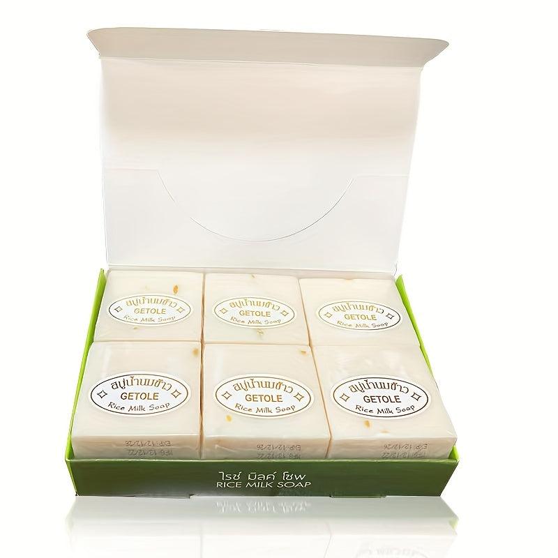 12pcs Rich Foam Rice Soap Moisturizing Bathing Skin Cleansing
