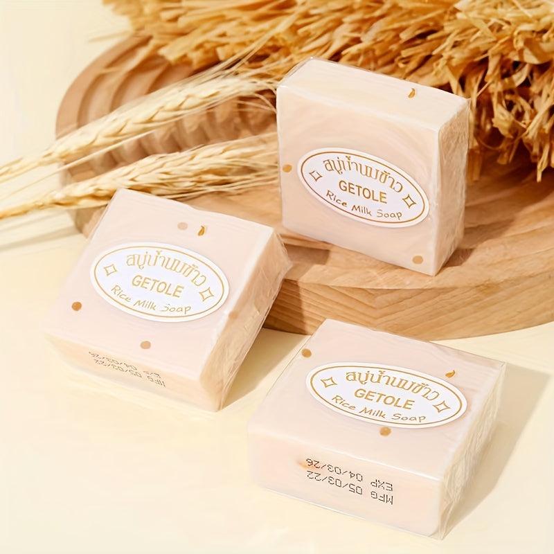 12pcs Rich Foam Rice Soap Moisturizing Bathing Skin Cleansing