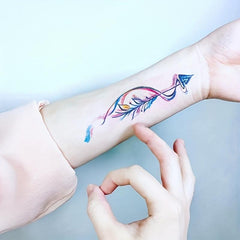 Colorful Bird Feather Tattoo Sticker Waterproof Female Long Lasting Sexy
