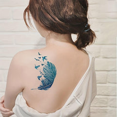 Colorful Bird Feather Tattoo Sticker Waterproof Female Long Lasting Sexy