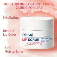 15ml Strawberry Lip Scrub Sugar Exfoliator Moisturizing Lip Mask Balm