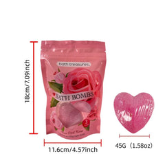 3 Pack Heart Rose Scented Bath Salt Ball