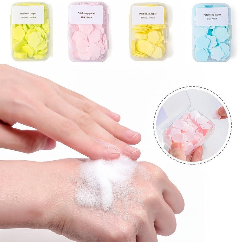 100 Pcs Box Paper Cleaning Soaps Portable Hand Wash Soap Papers