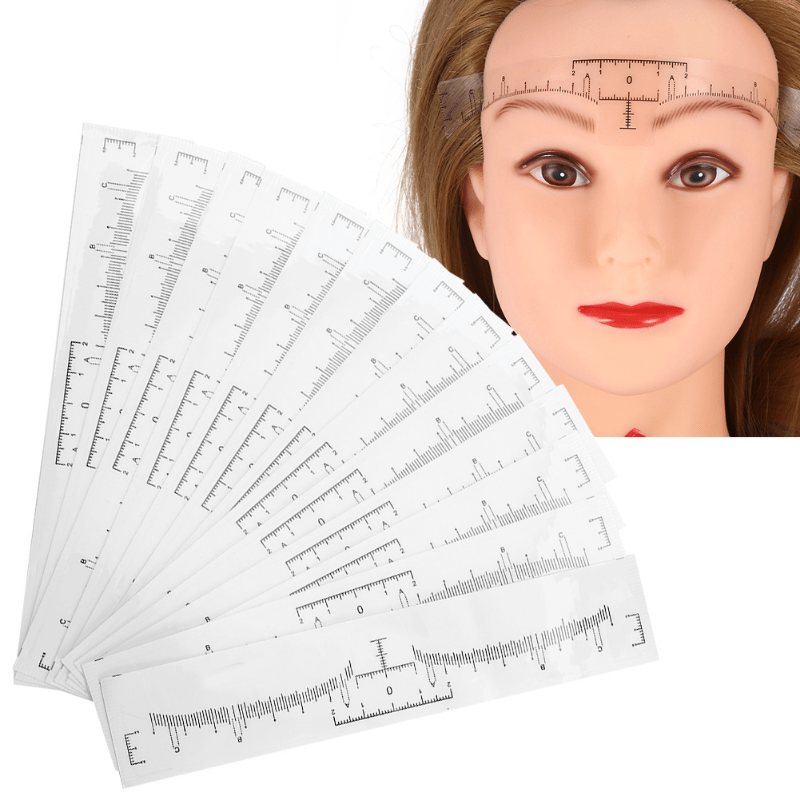 50pcs Disposable Microblading Eyebrow Rulers Tattoo Measureing Tool