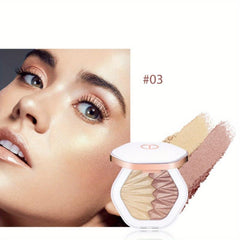 2 Colors Highlighter Powder Palette High Gloss Bronzer Blush Compact
