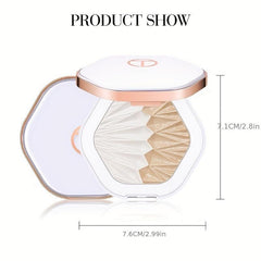 2 Colors Highlighter Powder Palette High Gloss Bronzer Blush Compact