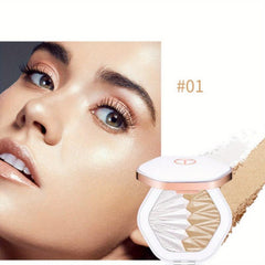 2 Colors Highlighter Powder Palette High Gloss Bronzer Blush Compact