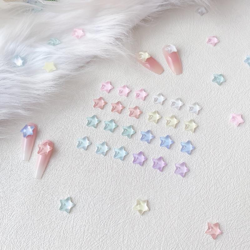 3D Nail Charms Star Aurora Mixed Star Resin Stones Gel Polish Rhinestones